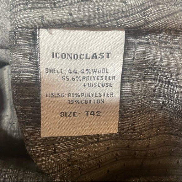 Iconoclast Gray Wool Fitted Pleated Blazer 42 - Picture 10 of 10